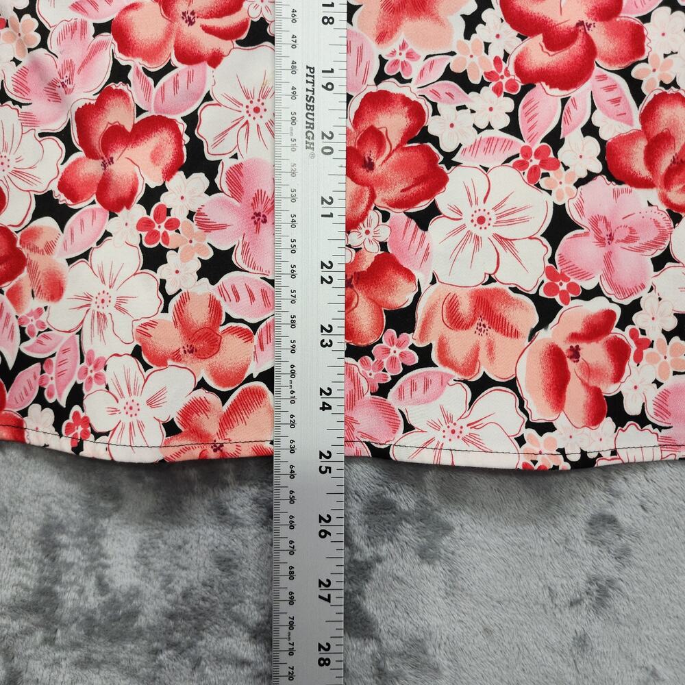 Vintage 90s Notations Skirt Womens XL Pink‎ Red Black Floral A-Line Girly Preppy - Picture 6 of 7